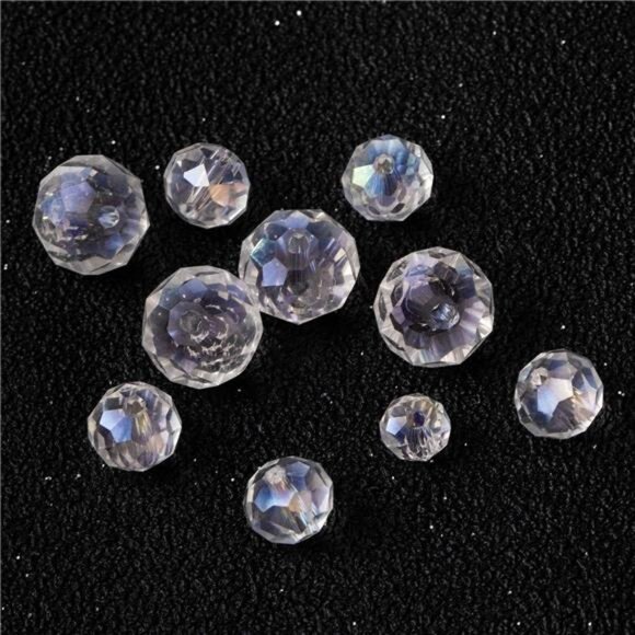 900+ Pieces Crystal Beads Kit, Rondelle Faceted Glass Beads AB Crystal - Picture 3 of 7
